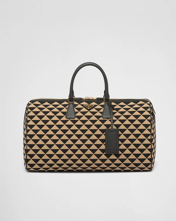 Sac à main en tissu brodé Prada Symbole grand