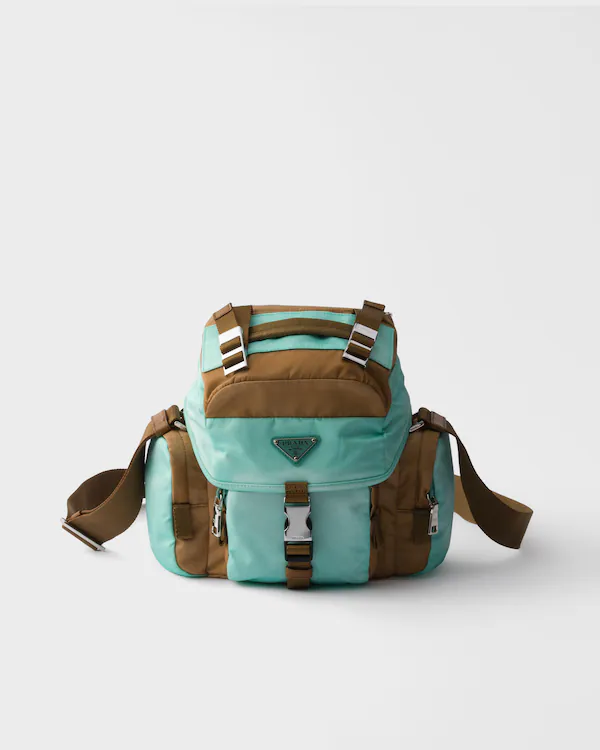 Sac à bandoulière en Re-Nylon et cuir vieilli