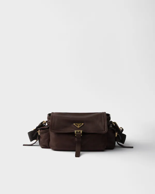 Sac à main moyen en cuir nappa Prada Explore avec rabat