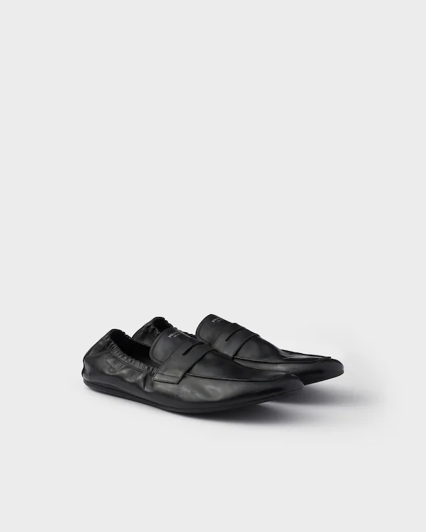 Mocassins en cuir vieilli à motif déstructuré