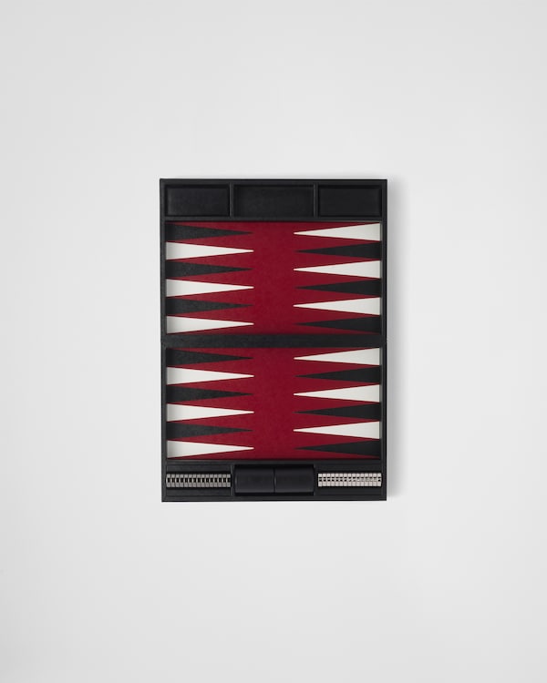 Jeux de backgammon en cuir Saffiano