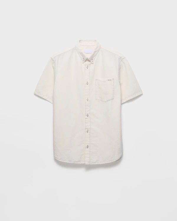 Chemise à manches courtes en chambray