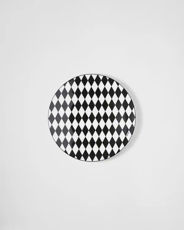 Assiette décorative en porcelaine - Échiquier