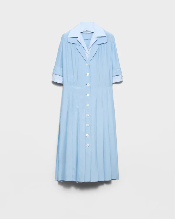 Robe chemise en pongé et popeline